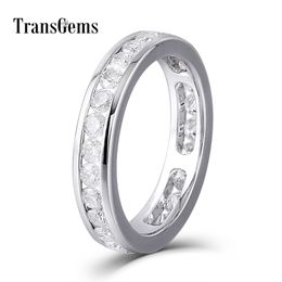 Transgems Lovers Gold Wedding Band Solid 14K White Gold Engagement Anniversary Ring For Women and Men Y200620