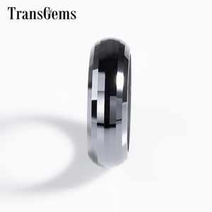 Transgems Men/Women Black Wedding Band Hele trouwband Fine Jewelry Daily Wear Y200620