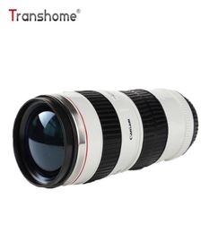 Transhome cameralens mok 440 ml nieuwe mode creatief roestvrijstalen tuimelaar canon 70200 lens thermo mokken voor koffiebekers c185144969