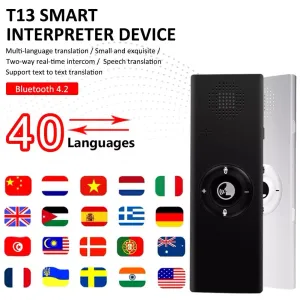 Vertaler 2022 Nieuwe aankomst T13 Translator Multilanguages Smart Speech Voice Wireless Bluetooth Instant Translator Recorder voor reizen