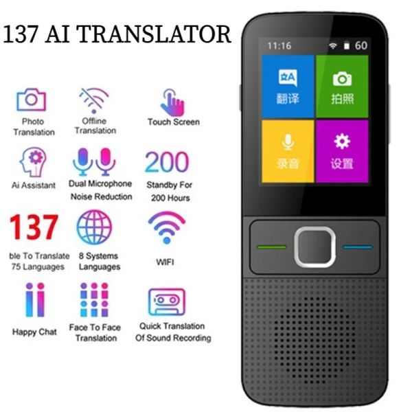 Traducteur 2023 Smart Voice Traductor 137 Multi langues en temps réel en ligne Instant hors ligne Traduction AI Apprentissage Conversion T10 Hot!