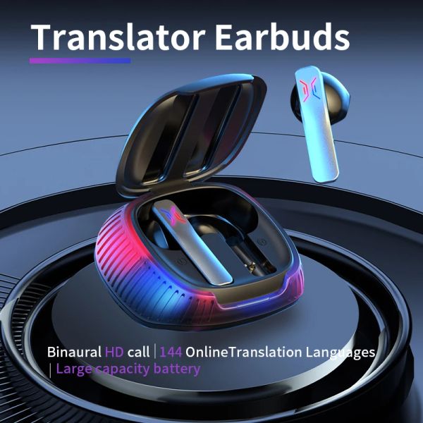 Traductor B18 Traductor inalámbrico Bluetooth ruido Auriculares Cancelar auriculares con micrófono 4 modos admite 144 idiomas traducción en tiempo real