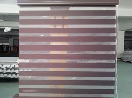 Doorschijnende 100 polyester zebra jaloezieën in donkere koffie raamgordijnen voor woonkamer 30 kleuren zijn beschikbaar 3203312