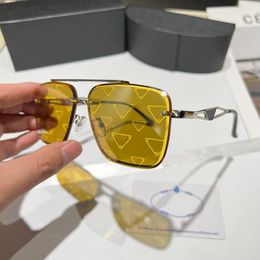 Doorschijnende Designer Sunglass Mode Koele Zonnebril Vrouwen Mannen Zon glas Driehoek Teken Goggle Adumbral 6 Kleur Optie Nachtclub Brillen