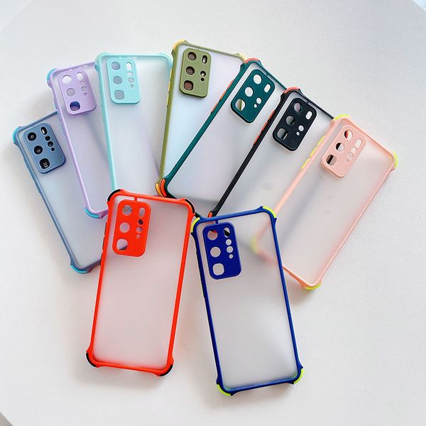 Estuches translúcidos mate mate a prueba de golpes para Samsung A10S A30 A20S A21S A12 A22 A32 4G A52 A72 A70 A51 A71 A02S A03S Iphone 13 12 Mini Hybrid Bumper PC Hard Back Cover