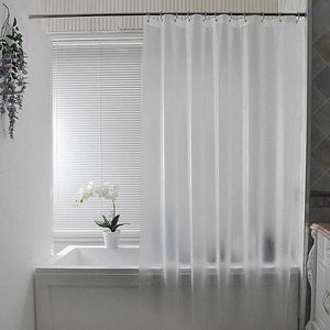 Rideau de douche translucide épaissir EVA salle de bain rideau anti-moisissure écran de bain rideau de séparation de luxe avec crochets décor à la maison 210609