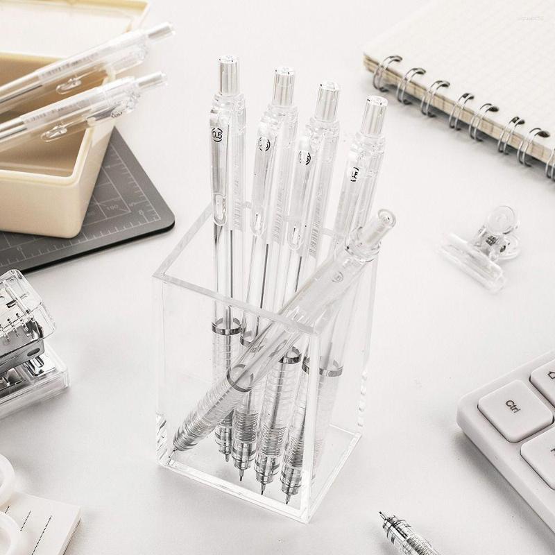 Şeffaf 0.5mm/0.7mm otomatik mekanik kalem plastik çizim özel ofis okulu yazma sanat malzemeleri kırtasiye