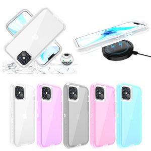 Étuis de téléphone Defender transparents 3 en 1 pour iPhone 13 12 mini xs max xr x 6 7 8 plus se 11 Armor Clear Antichoc Hard Cover personnalité cool