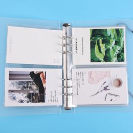 Transparante A5 Frosted Binder Shell voor 6-ring Notebook bindders Files Rapporten Opslagorganisator Clear Loose Leaf Pouch