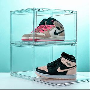 Acrylique transparent clairement nouvelles chaussures baskets boîte de couleur stockage antioxydant organisateurs mur collection spectacle