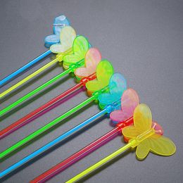 Swizzle de papillon long en acrylique transparent, choix de cocktails, bâton de mélange de vin, outils de cuisine et de bar, couleur unie, 10 pcs / lot