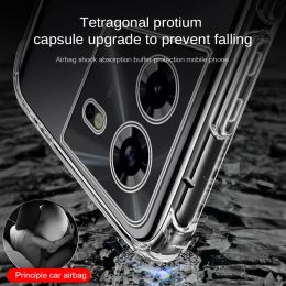 Airbags transparents Armor Shockproof Cape pour TECNO POVA5PRO POVA5 POVA 5 Pro Free Fire 4G Case TPU Soft Frate Protect Fundas