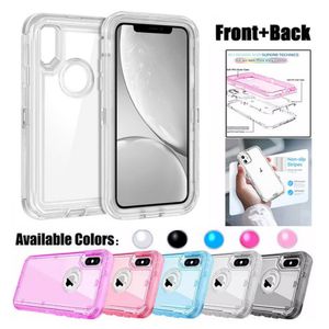 Transparante Armor Telefoon Gevallen Voor iPhone 11 12 13 14 Pro Max Drie Layer Clear Heavy Duty Defender Beschermende Shockproof Cover Compatibel Samsung S23 S23Ultra