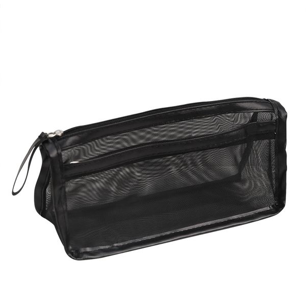 Sac transparent maille porte-crayon bureau étudiant étuis à crayons fournitures scolaires en nylon boîte à stylos