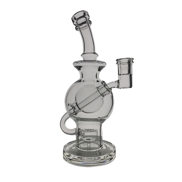 Boule transparente dans la boule narguilés verre Bong recycleur fumer tuyau d'eau Dab plate-forme 23 cm hauteur avec joint de 14 mm