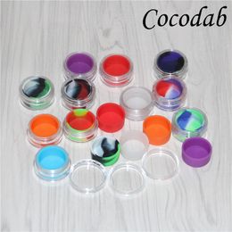 Transparante BHO Plastic Containers 5 ML Acryl DAB Box Containers voor Wax Bho Containers ECIG CLEAR SILICON OLIE JARS DHL