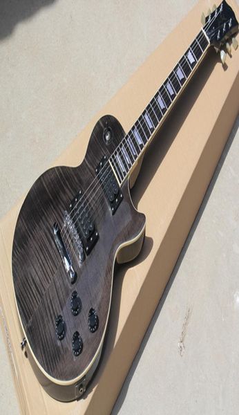 Guitarra eléctrica negra transparente con panel fijo de rosero de palowood Chrome Hardwares y HH Open PickupScan se personalizará 4387236