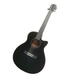 Guitarra acústica negra transparente GA Barrel de alta configuración con dedo negro