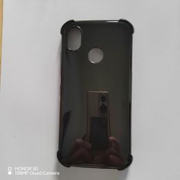 Cas de téléphone antichocs noirs transparents de TPU pour le paquet de sac d'opp de CAT s52