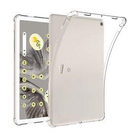 Funda transparente para tableta Google Pixel, funda protectora transparente de silicona suave para tableta de cristal