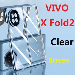 Étuis transparents pour VIVO X Fold 2 Fold2 Case Matte Clear Hard Lens Protective Film Screen Cover