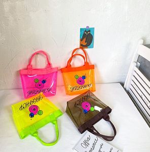 Transparante kinderhandtas 2022 Koreaanse berendruk meisje schoudertas plastic strandzakken accessoires munten portemonnee