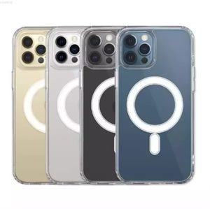 Étuis de téléphone épanoux en acrylique transparent en acrylique pour l'iPhone 15 14 13 12 11 Pro Max Mini XR XS X 8 7 Plus Chargeur Magsafe compatible