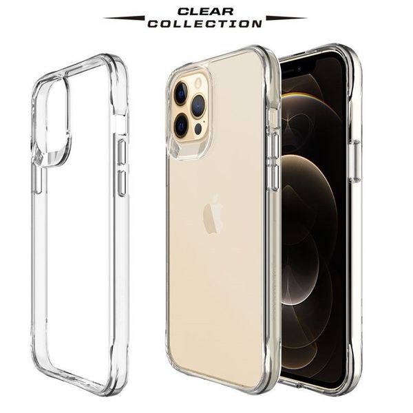 Transparent Acrylique Transparent TPU PC Anti Scratch Armor Antichoc Cas pour iPhone 14 Pro Max 13 12 Mini 11 Pro Max XR XS X 7 8 Plus 1.5mm Épaisseur Militaire Drop Cover