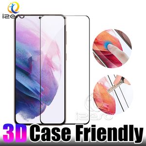 Voor Samsung S23 Unltra schermbeschermer Case vriendelijke 3D gebogen anti-scatch ultra slank gehard glas met voor Galaxy S22 S21 Ultra retailpakket izeso