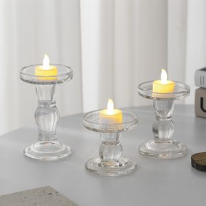 Soporte de candelabro de cristal transparente para decoración de fiestas en casa, envío por mar