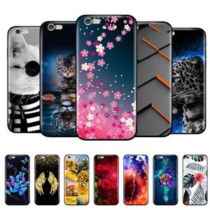 Voor Iphone 5 s 5 S Se 2016 Case 4.0 inch Back Phone Cover Op Apple IPhone 6 s 6 plus Tas Silicon Soft Bumper Coque Zwart Tpu Case