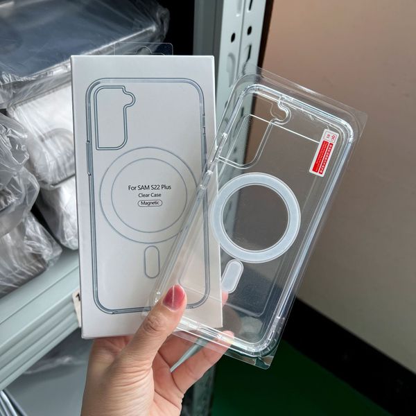 Fundas de teléfono transparentes y magnéticas a prueba de golpes para iPhone 15 14 13 12 11 Pro Max 15 Plus Mini contraportada