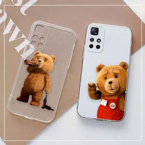 Transparant Clear Phone Case voor Redmi Note 12 11 11T 11e 9 8 7 Pro Plus 4G 5G Case Funda Capa Shell Naughty T-Toeddy Bear Paar