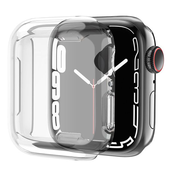 Coque transparente transparente en TPU souple pour Apple Watch 1 2 3 4 5 6 7 SE Protecteur complet