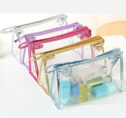 Sacs cosmétiques transparents PVC Zipper Clear Sac de maquillage étanche Femmes Voyage Sacs de rangement de toilette Maquillage Organisateur Case 7styles GGA2042