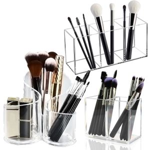 Transparante cosmetische make-up acrylborstel gereedschap opbergdoos etui pen potloodhouder tafelorganizer voor bureau 240125