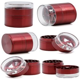 Transparante Cover Herb Grinder 5 Lagen Aluminium Tobacco Slijpmachines Single Color Smoke Accessoires Cutter Crusher voor Tabak