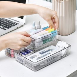 Organisateurs de tiroir de bureau transparent Boîte de maquillage des tiroirs d'organisateur en plastique transparent gadget de rangement de cuisine