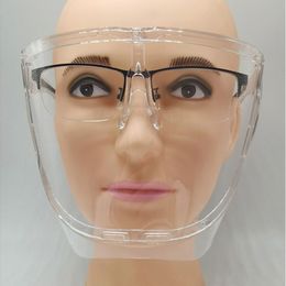 Masques de protection contre les éclaboussures directes transparentes Écran facial de protection Lunettes de sécurité transparentes réutilisables Anti-buée Empêcher les éclaboussures de gouttelettes Lunettes Cadre Masque HY0089