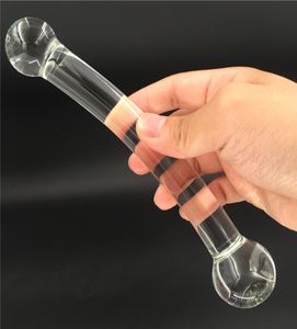 Dong transparent Dong End Tired Glass Dildo Crystal Fake pénis Femmes Men Femme Toouts Butt Anal Buts Pild Adult Sex T1832772