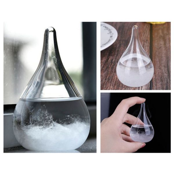 Droplet transparente Storm Glass Water Drop Temper Prévisions Baromètre de bouteille de moniteur prédicteur Home Decor de bureau élégant