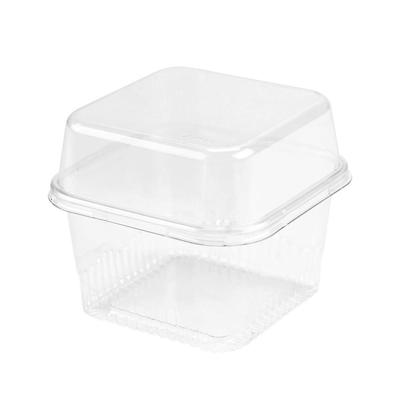 Transparante lege vierkante mousse cake box voor bruiloft clear plastic cupcake yoghourt pudding dozen met cover lx3218