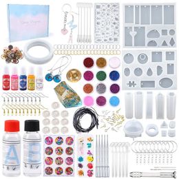 Transparante Epoxyhars Casting Mallen Kit Siliconen Mal Met Lijm Voor Oorbel Sleutelhanger Sieraden Maken Diy Moule 240315