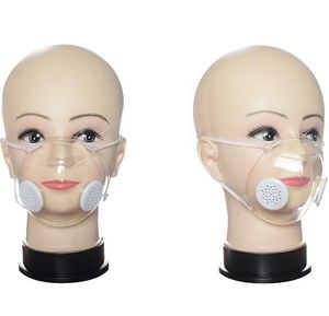 Mascarilla transparente con válvula PP Máscara transparente con válvula de respiración doble Máscaras lavables antipolvo Máscaras de diseñador sordomudo GGA3538-3