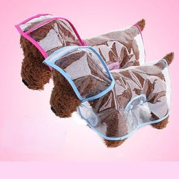 Fashion transparente Hooded Pet Raincoat Simple Design Small and Medium Dog Clothes Rainy Season Casual Universal 240429