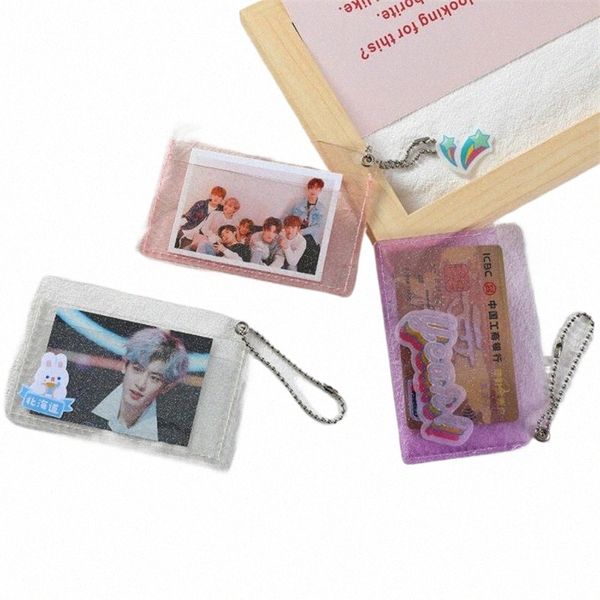 Transparent Fi Coin Purse Women PVC Clear Claid Purse Purse portefeuille Dames Meuve Sac Carte de cartes Holder 33OP #