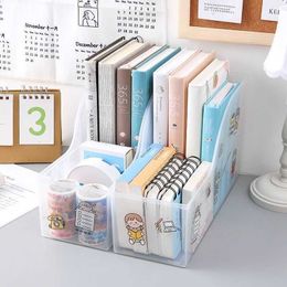 Porte-livre Transparent, organiseur de bureau, boîte de rangement de documents, lettres, magazines, papeterie scolaire