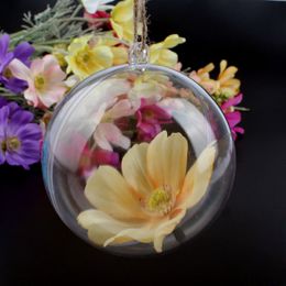 Transparante vulbare decoratie witte bal Clear Bauble Ornament Supply voor romantische bruiloft kerstboom 50mm / 80mm wen4418