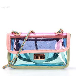 Transparante Flap Bags Luxe Merk Designer Chain Dames Composiet Schoudertassen Diamond Lattice Clear Jelly Vrouwelijke Handtas