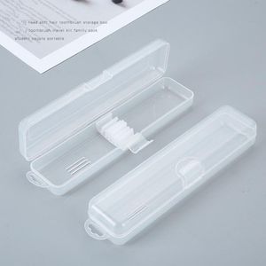 Transparante flip draagbare servies doos cosmetische borstel lepel vork opbergdoos haak kinderen tandenborstel dozen